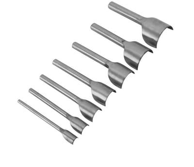 Dailygoods- Halfronde Snijder 10-40 mm - 7 Delen/Set - Lederen Punch - Duurzaam Staal - Voor Portemonnee/Riem/Handtas - Eenvoudig in Gebruik - Leerpunch