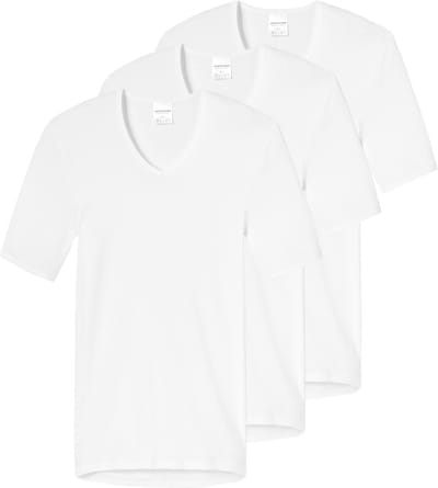 Schiesser Heren onder t-shirts 3 pack Original Classics fijnrib