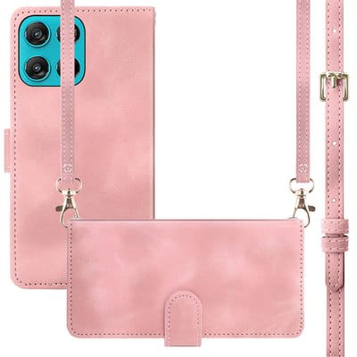 imoshion Hoesje - Geschikt voor Motorola Moto G77 - Bookcase met koord - Roze