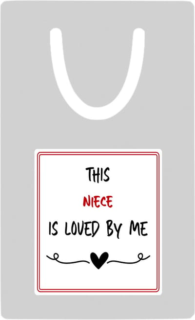 Hacebo® - this niece is loved by me metalen boekenlegger - Nicht - iemand die houdt van zijn nicht - verjaardag - cadeautje voor nicht - nicht artikelen - kado - geschenk Bladwijzer boekenleggers - 7.6 cm x 5cm