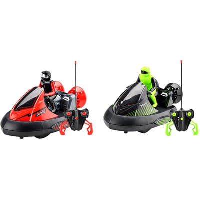 Afstandsbediening auto voor peuters, 2 stuks cartoon afstandsbediening auto's Battle Peng auto cadeau speelgoed voor kinderen rood/groen