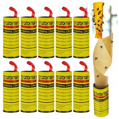 10st.STERK VLIEGENVANGERS VOOR FIES, FRUIT FIES, MUGGEN, MOTTEN, INSECTEN, FLY CATCHER, VLIEGENVAL, MUGGENVANGER, MUGGENVAL, PLAKSTRIP 10 STUKS!