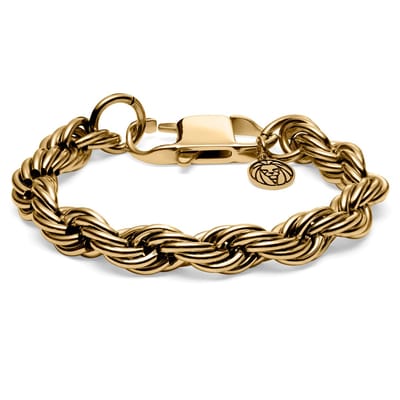 Corwin Amager Goudkleurige 10 mm Touwketting-armband