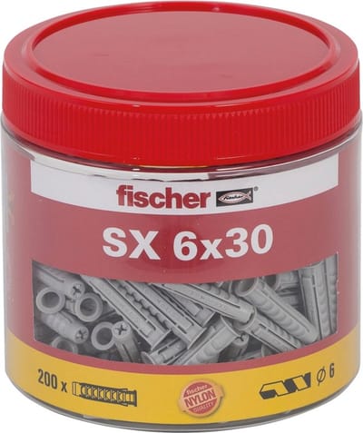 Fischer spreidplug nylon SX 6x30mm (Per 200 stuks)