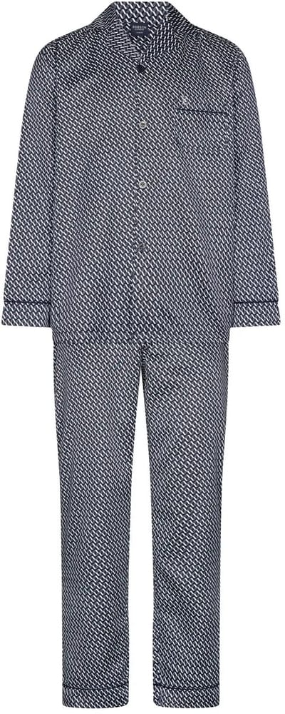 Robson Pyjama - Polyester/Katoen - Satijn - Doorknoop - Blauw - Maat 56