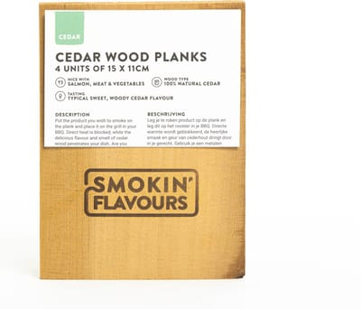 Smokin' Flavours Cederhouten rookplanken 4 stuks 15x11cm