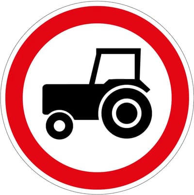 Gesloten langzame voertuigen bord - C8 | gecoat dibond materiaal | 10 cm