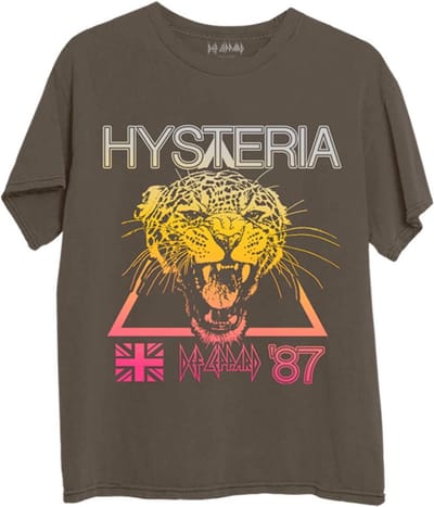 Def Leppard - Hysteria World Tour Heren T-shirt - S - Bruin
