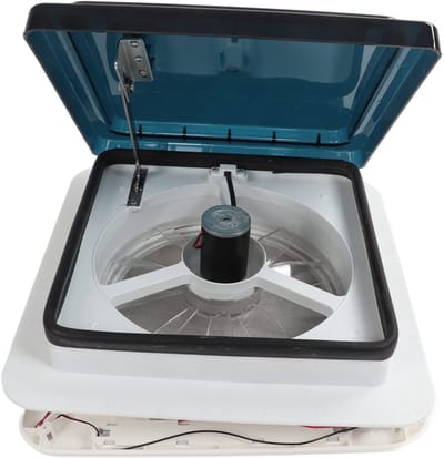 Allecto - RV Dakventilatieventilator - 12V Plafondventilator - Ultra Laag Geluid - 14 Inch - Omkeerbaar - Waterdicht - Geschikt voor Campers - Gero...