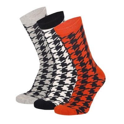 Apollo - Dames sokken fashion met donker motief assorti kleuren (2 x 3 paar) 35/42