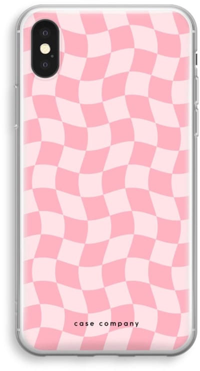Case Company® - Hoesje geschikt voor iPhone XS hoesje - Grid Roos - Soft Cover Telefoonhoesje - Bescherming aan alle Kanten en Schermrand