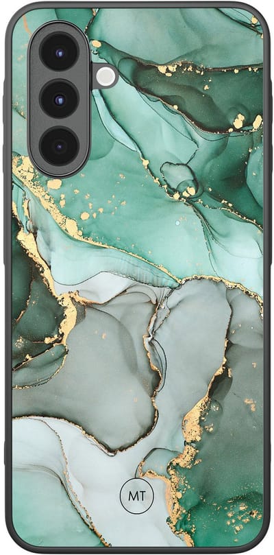 Hoesje geschikt voor Samsung Galaxy A16 - Marble Design - TPU Hard Case Backcover - Grijs, Groen - Mooie Telefoonhoesjes