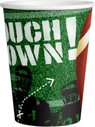 Amscan Feestbekers Touchdown! 250 Ml Papier Groen 8 Stuks