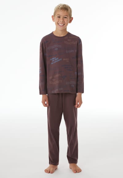 Lange pyjama Ontbijt, cacaobruin - Nightwear 98