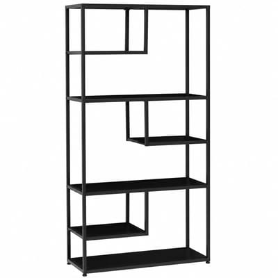 Jurrys Kast - Kledingkast - Opbergkast - Stellingkast - Industrieel - Ruimtebesparend - Multifunctioneel - 83x34x180cm - Zwart