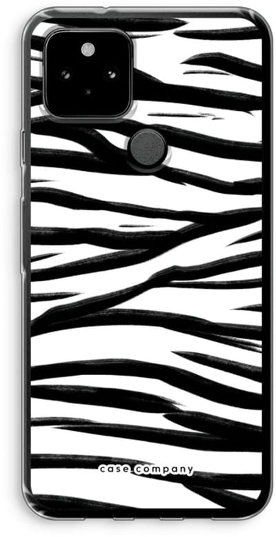 Case Company® - Hoesje geschikt voor Google Pixel 5 hoesje - Zebra pattern - Soft Cover Telefoonhoesje - Bescherming aan alle Kanten en Schermrand