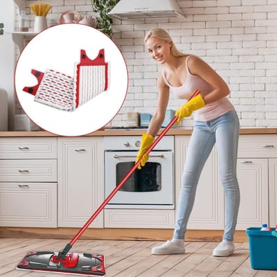 2-stuks Microvezel Mopdoeken voor Ultramax-stijl Mopsysteem - Geschikt voor Vloerreiniging op Hout, Tegel en Laminaat - Sneldrogend, Sterk Absorberend en Herbruikbaar - Eenvoudig Te Bevestigen en Te Verwijderen