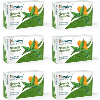 Himalaya Herbals Neem en Kurkuma Zeep 125g x 6 Stuks Voor Een Heldere Gezonde Huid En Dagelijkse Lichaamsreiniging