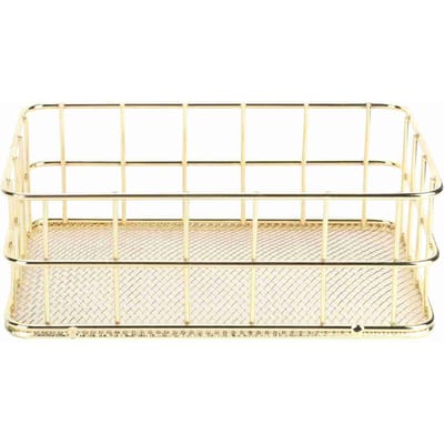 Gouden IJzeren Opbergmand Multifunctionele Draadgaas Desktop Opbergorganizer voor ThuisKlein Formaat beige