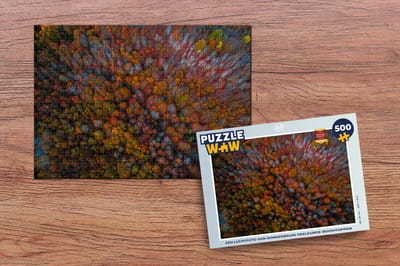 Puzzel Een luchtfoto van donkerbruin gekleurde boomtoppen - Legpuzzel - Puzzel 500 stukjes