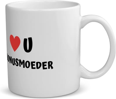 Akyol - love u bonusmoeder koffiemok - theemok - Mama - de liefste bonusmoeder - moeder cadeautjes - moederdag - verjaardag - geschenk - kado - 350 ML inhoud