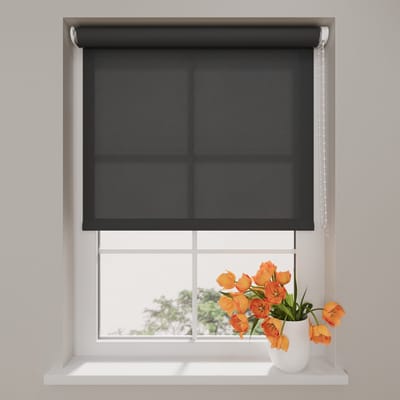 DTCH® Rolgordijn lichtdoorlatend - Easy Base - Antraciet - 60 x 190 cm – Meerdere maten verkrijgbaar - 60 t/m 150 cm breed – Meekleurende achterzijde - Zonwering