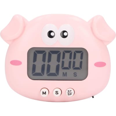 Cartoon Digitale Timer ABS Draagbaar Lichtgewicht Eenvoudig Te Gebruiken Leuke Cartoon Timer voor Keuken Koken Pink Pig