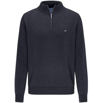 Fynch-Hatton Trui Troyer Zip Superfine Cotton Navy / male