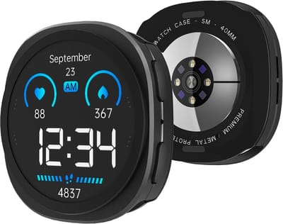 Stravo 360° Metalen Full Cover Hoesje / Case met Screen Protector – Inclusief Achtercover – Geschikt voor Samsung Galaxy Watch 9 40mm / Samsung Galaxy Watch 8 40mm – Premium Hardcase Beschermhoesje – Zwart