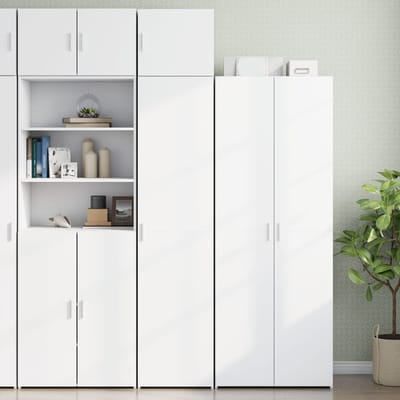 vidaXL - Opbergkast - smal - 45x42,5x225 - cm - bewerkt - hout - wit