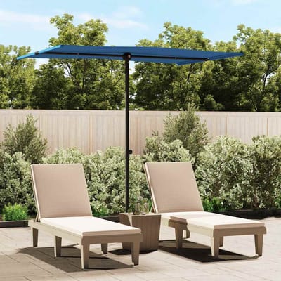 vidaXL - Parasol - met - aluminium - paal - 2x1,5 - m - azuurblauw