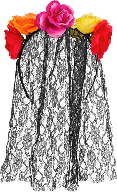 Boland - Diadeem La Madrina Multi - Één maat - Volwassenen - Vrouwen - Halloween accessoire - Horror - Day of the dead