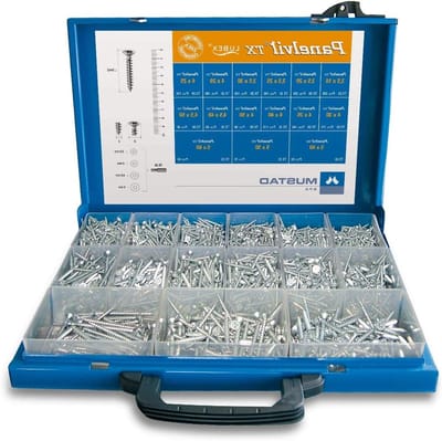 Houtschroeven Kit - Bevestigingsmateriaal Assortiment - Timmerwerk Constructie - Gesmeerd Zonder Voorboren - 1910 Stuks - Zink Chroom