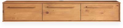 TECCA-lowboard van 180 cm, aan de muur bevestigd, van massief hout – eiken afwerking