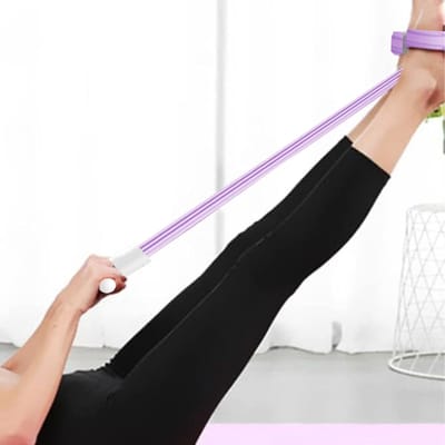 Fitness Pedaal Trekker - Weerstandsband Been trainer - Thuis Sporten - Real-time Stemtelling - 27x55 cm - Paars