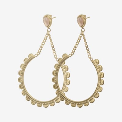Essenza Round Statement Earrings Gold