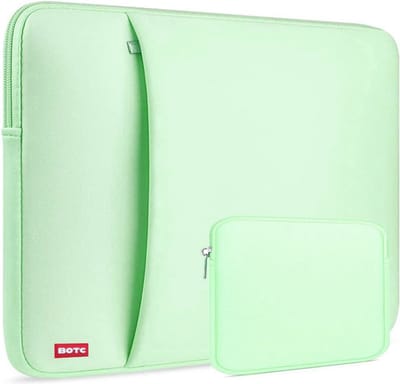 BOTC Laptophoes 15.6 inch - 2-delige Extra Vak - Laptopsleeve met Etui - Laptophoes/ Sleeve - Groen