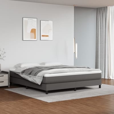 vidaXL - Pocketveringmatras - medium - 160x200x20 - cm - kunstleer - grijs