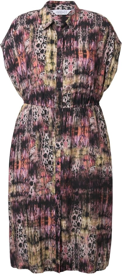 Studio Untold - Dames - Midi-jurk A-lijn leo elastische taille - Donkerolijf - Maat 50+