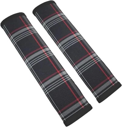 Gordelkussens - Veiligheidsgordelhoezen - Comfortabel Rijden - Zacht Pluche Materiaal - 2 Stuks - Tartan Plaid