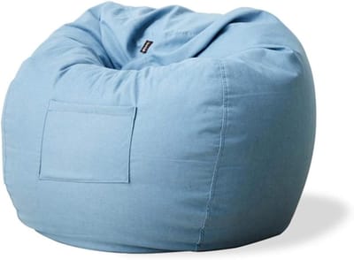 Zitzak Met Vulling - Luie Bank - Ontspannen Zitten - Afneembare Hoes - 90x110cm - Blauw