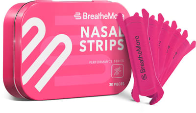 BreatheMore® Neusstrips - The Performance Series - Travel Box - Roze - 30 stuks