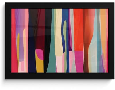 Poster in lijst - Fotolijst 30x20 cm - Posters - Kleurbanen - Verticaal - Kleurrijk - Posterlijst zwart - Decoratie - Wanddecoratie woonkamer - Muurdecoratie slaapkamer