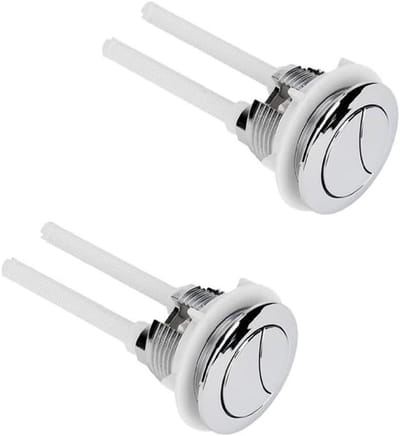 Toilet Spoelknop - Drukknop Toilet - Water Besparen - Dubbele Spoeling - 60mm Diameter - Wit