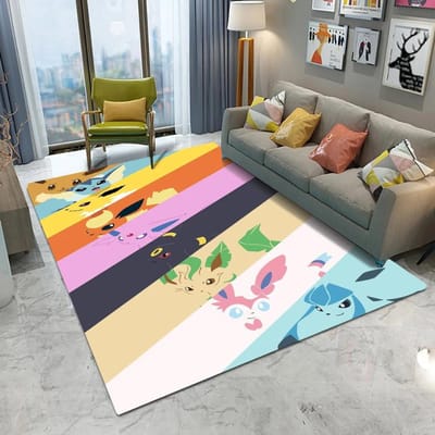 Pokemon Pikachu Snorlax Tapijt Cartoon Woonkamer Slaapkamer Keukentafel Balkon Kleed Antislip Wasbaar Schattig Decoratie Mat 50X80CM
