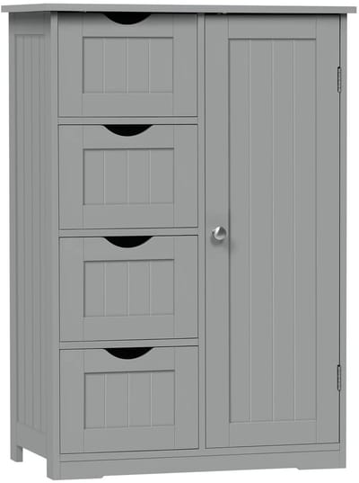 Mila Shop Badkamermeubel - Badkamerkast - Wastafelmeubel - Kledingkast - 4 lades en 1 deur - Hout - 30x56x82cm