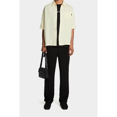 Daily Paper Enzi Seersucker Short Sleeve Shirt Icing Yellow Size: XS | Button-Down Shirts Outlet | Unisex | Geel