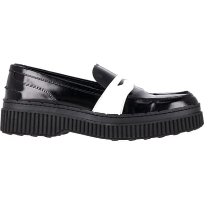 Tod's Platform Penny Loafers in Zwart Leer