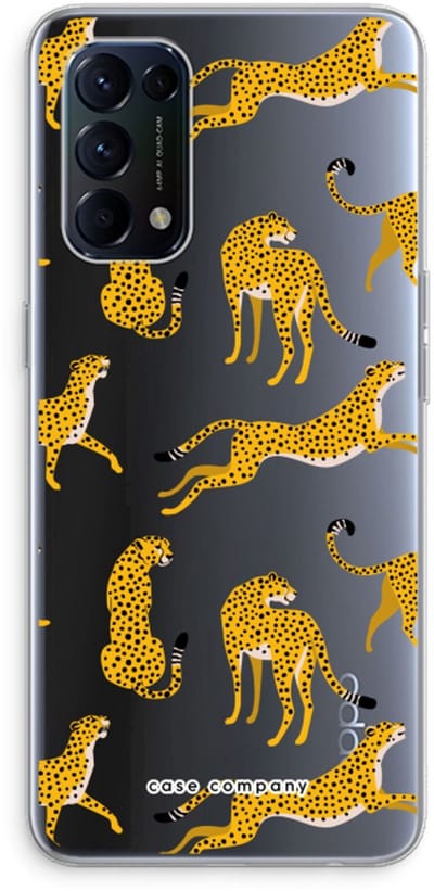 Case Company® - Hoesje geschikt voor Oppo Find X3 Lite hoesje - Luipaard - Soft Cover Telefoonhoesje - Bescherming aan alle Kanten en Schermrand