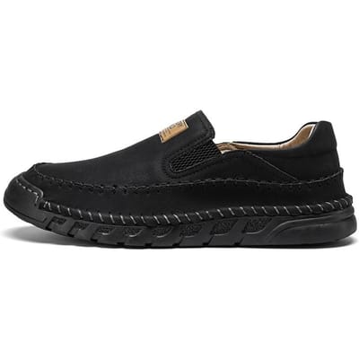 Grote Maten Heren Handgemaakte Leren Loafers Schoenen Lichtgewicht Rijschoenen Wandelschoen Casual Schoen Originele Heren Sneakers Tenis Luxe Schoenen 46 black